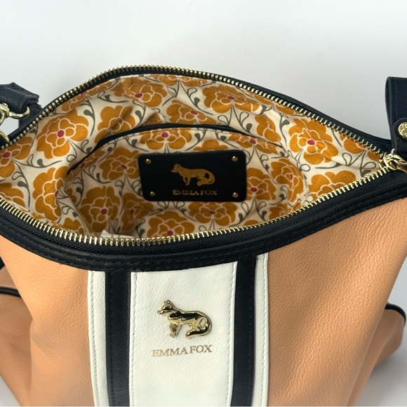 Emma Fox Tan and White Crossbody Bag with Gold Accents - Picture 4 of 7